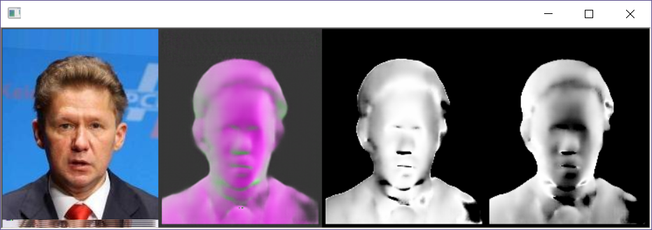 Second example of a generated surface normal for a face