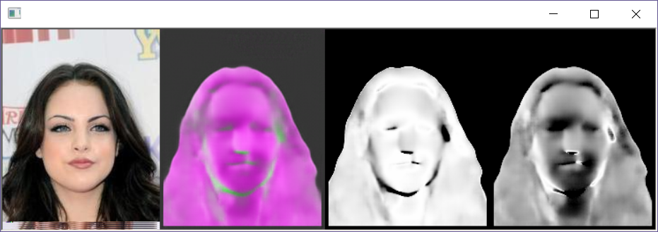 Third example of a generated surface normal for a face