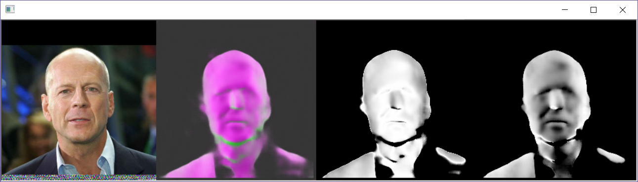 Fifth example of a generated surface normal for a face